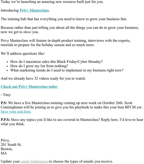 Introducing Privy Masterclass.