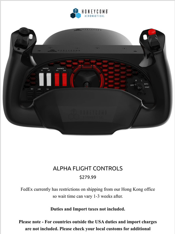 Order the Alpha Flight Controls and Bravo Throttle Quadrant today.