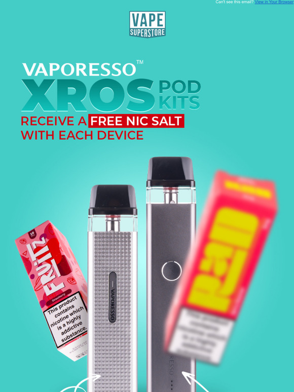 Vape Superstore FREE Nic Salt with the XROS Pod Kits Milled
