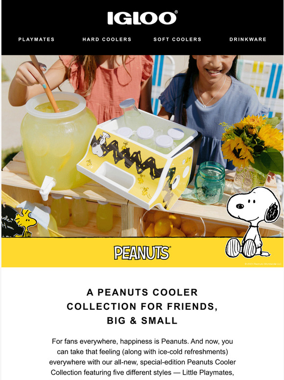 Its the Peanuts Cooler Collection, Charlie Brown! Milled