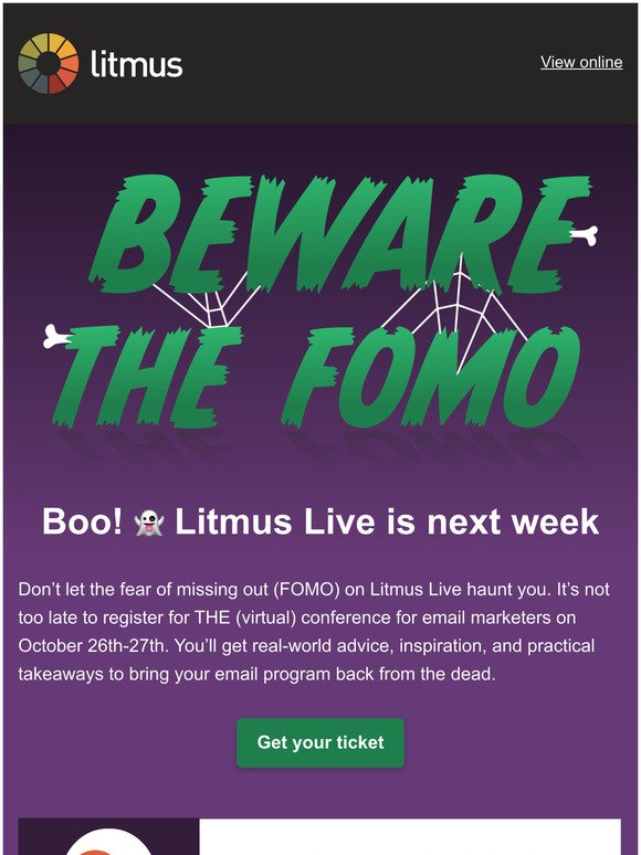 Email tricks & treats at Litmus Livenext week!