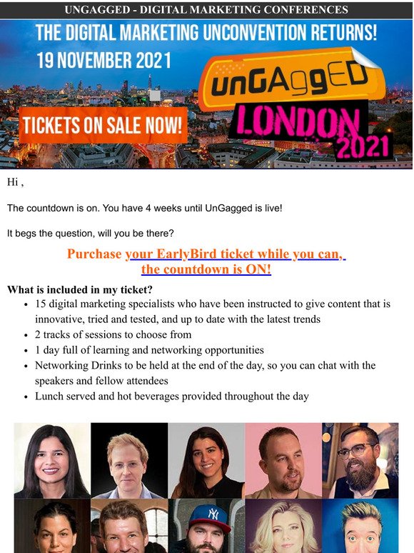Only 4 weeks left until UnGagged! Get your EarlyBird ticket NOW!