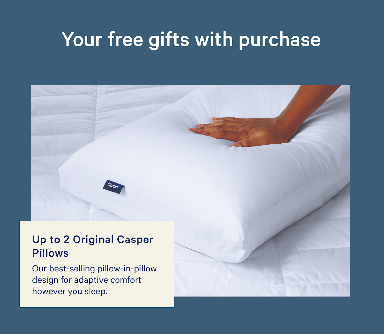 Comfy Bundle: Includes 2 Original Casper Pillow and Percale Sheet