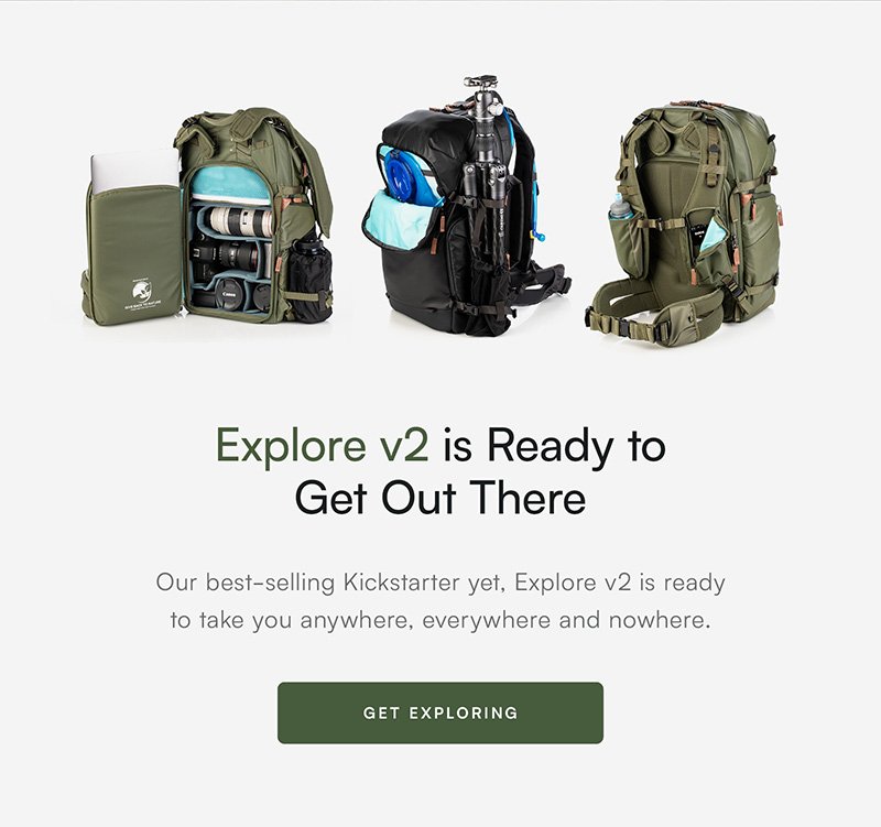Explore v2 is stocked and ready to get out there.