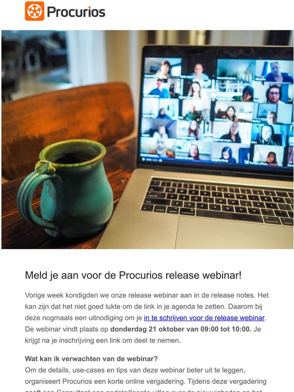 Meld je aan voor de Procurios release webinar!