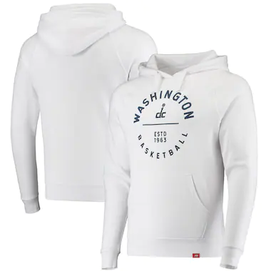Men's Sportiqe White Washington Wizards The District Basketball Tri-Blend Pullover Hoodie