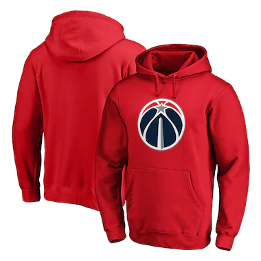 Men's Fanatics Branded Red Washington Wizards Primary Team Logo Pullover Hoodie