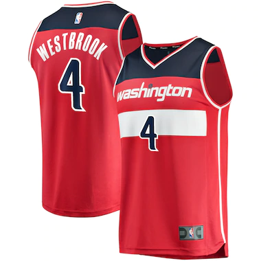 Men's Fanatics Branded Russell Westbrook Red Washington Wizards 2020/21 Fastbreak Replica Jersey - Icon Edition