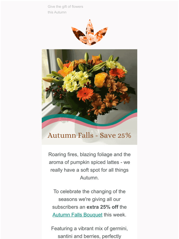 Save 25% on Autumn Flowers