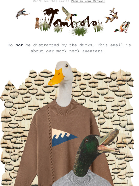 It's MOCK neck, not DUCK neck...