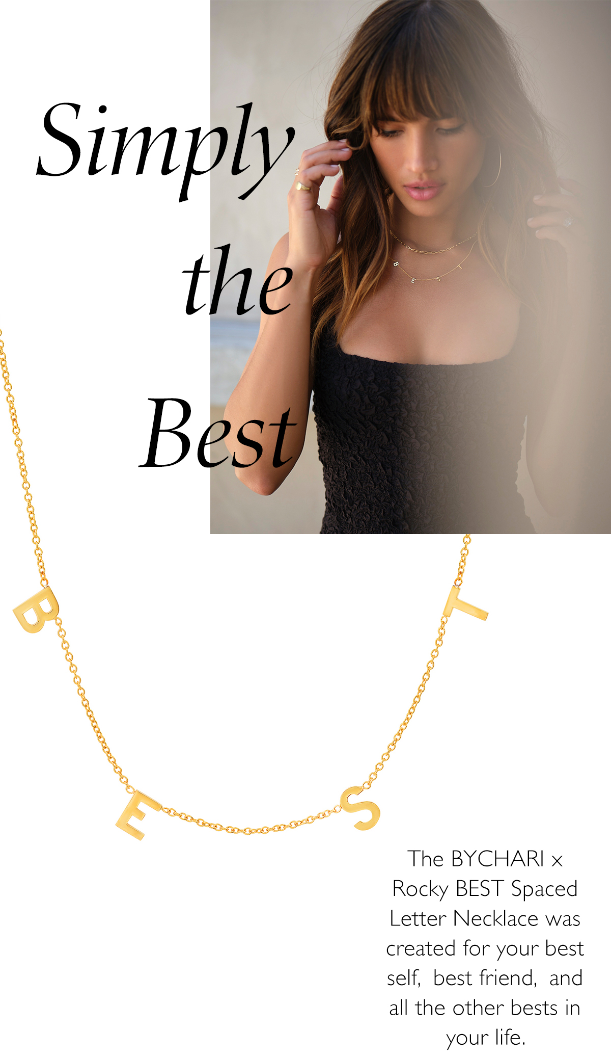 Bychari spaced hot sale letter necklace