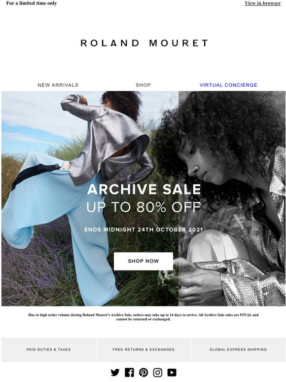 ARCHIVE SALE: UP TO 80% OFF