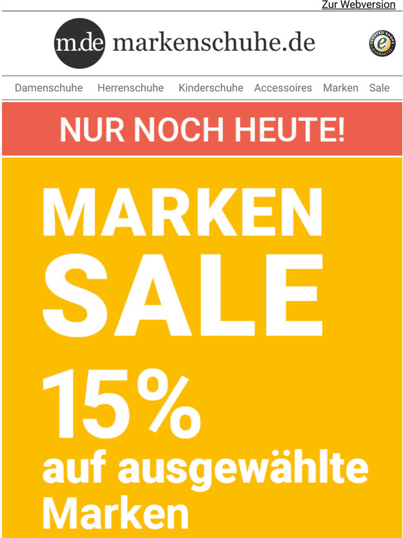 Letzter Tag: 15% auf ausgewhlte Marken