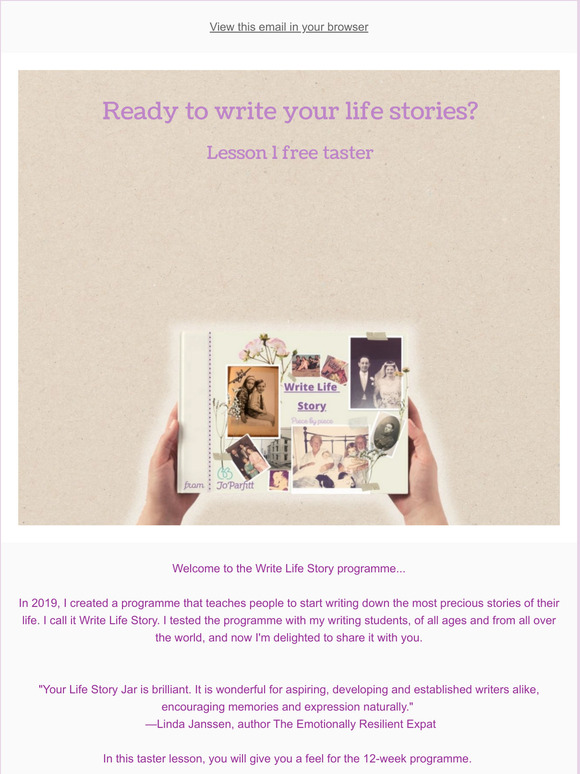 Life Story Jar Taster Lesson