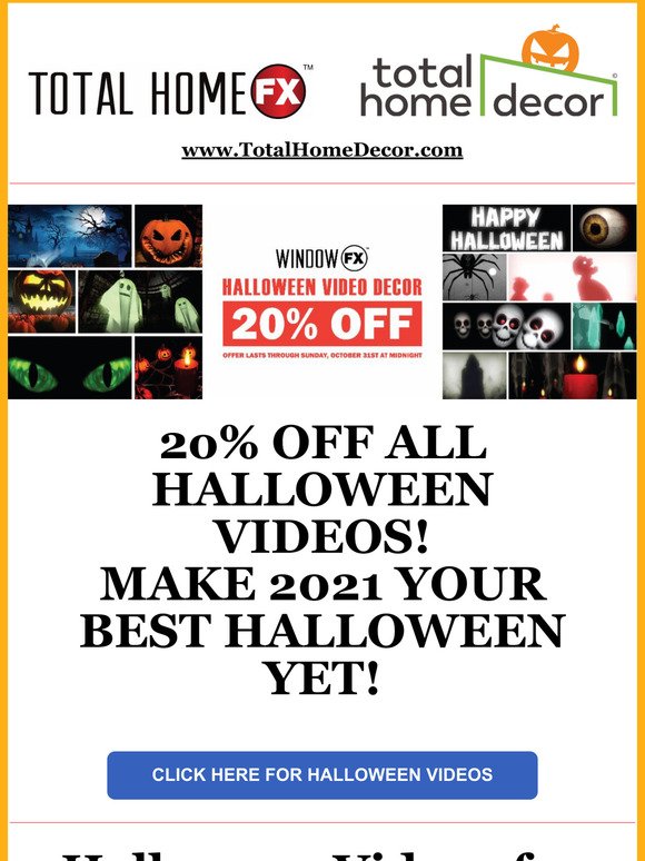 20% off ALL Videos for Halloween