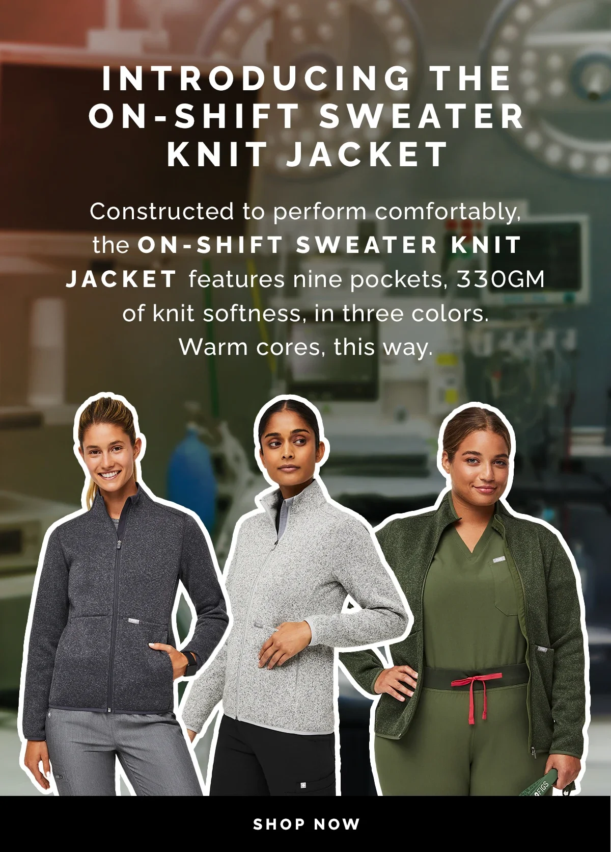 Women's On-Shift Sweater Knit Jacket™ - Heather Dark Charcoal · FIGS