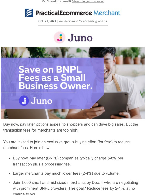 Cut 'Buy Now, Pay Later' Seller Fees in Half