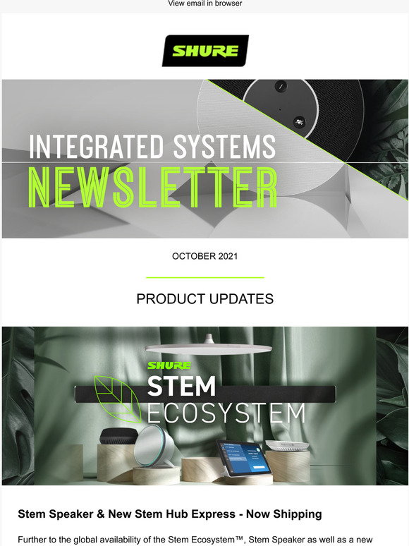 Shure: Shure Systems Newsletter - October 2021 | Milled
