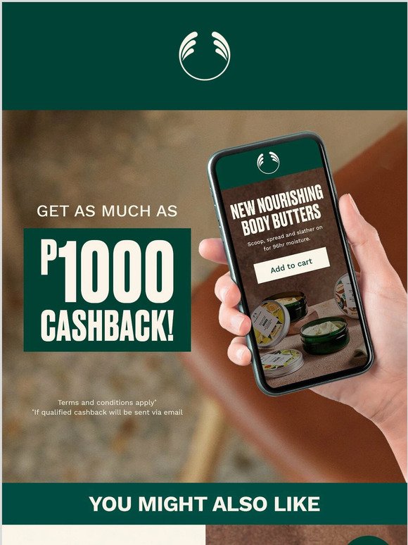 Enjoy instant Cashbackas much as P1000!