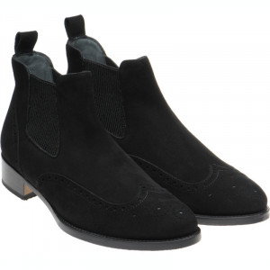 Herring Giovanna ladies rubber-soled brogue boots in Black Suede