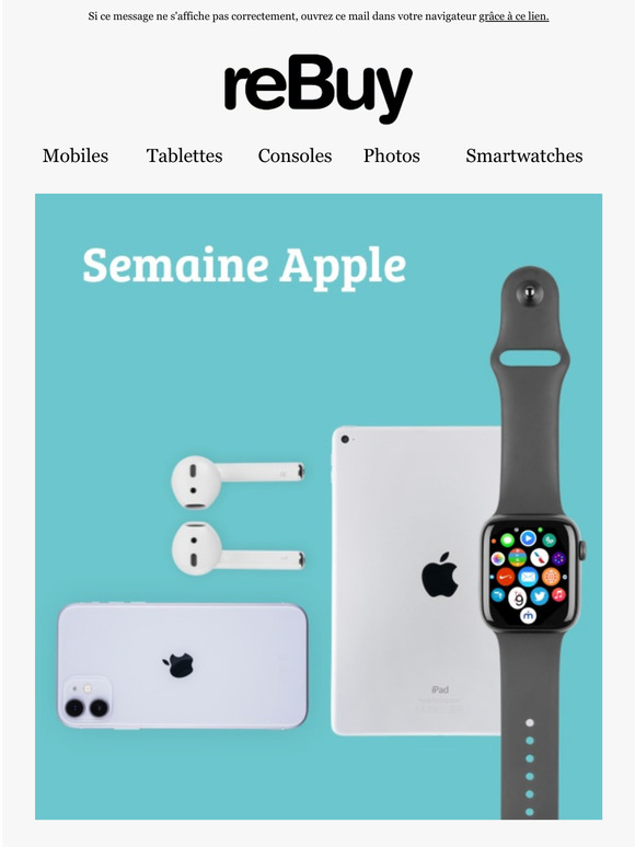 Semaine Apple chez reBuy : Optez pour un appareil Apple  prix rduit.