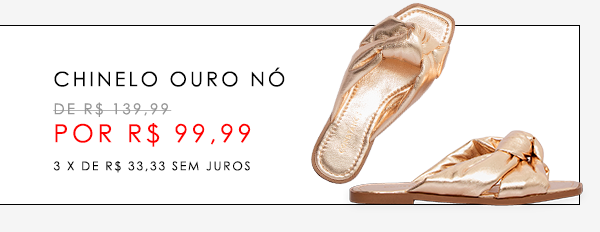 Chinelo Ouro Nó