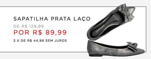 Sapatilha Prata Laço