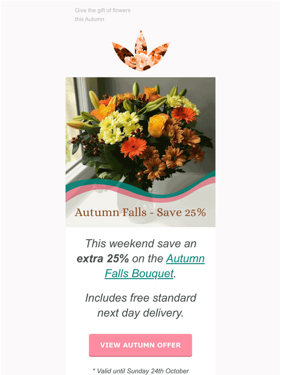 Autumn Falls Bouquet: Get 25% off this Weekend