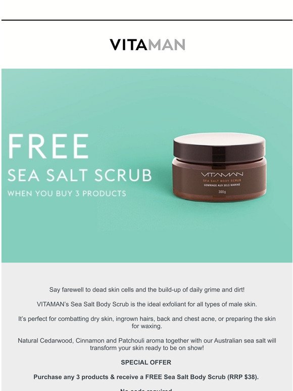 FREE Sea Salt Body Scrub - this weekend only!