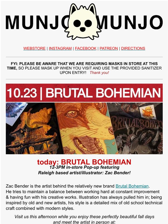 TODAY: Brutal Bohemian Pop Up!