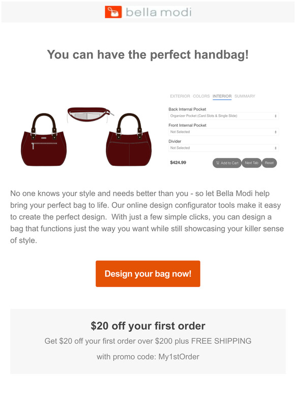 Did you know you can easily design your own handbag?
