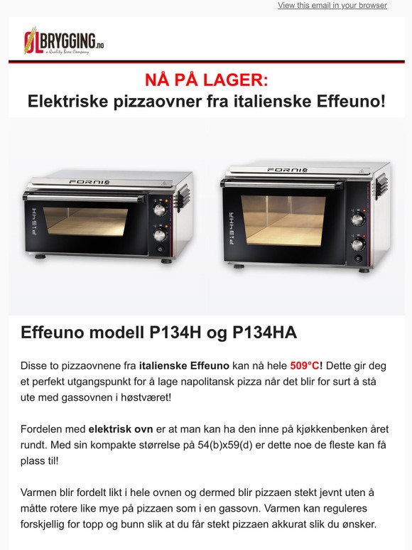 olbrygging.no: Lag napolitansk pizza innendrs med Effeuno pizzaovn | Milled