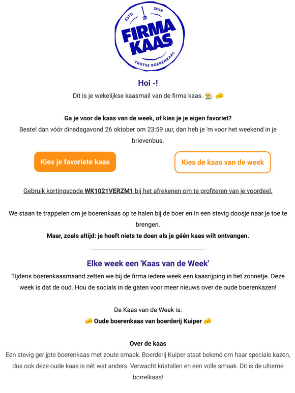 Profiteer van je korting met de Wekelijkse Kaasmail