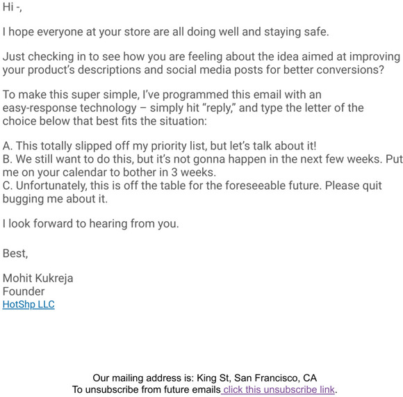Re: your store + HotShp