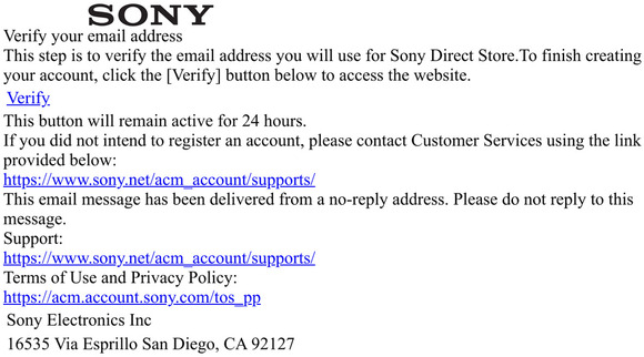 Create Sony Account