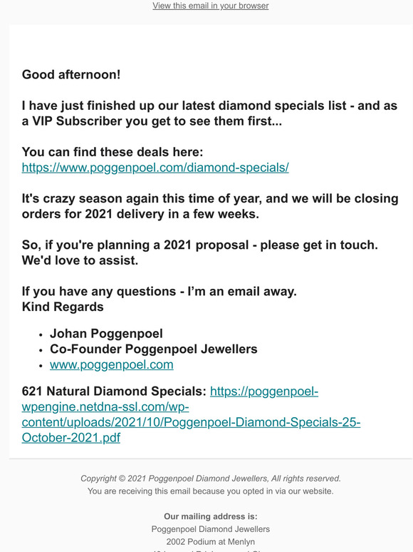 621 Excellent new diamond specials.