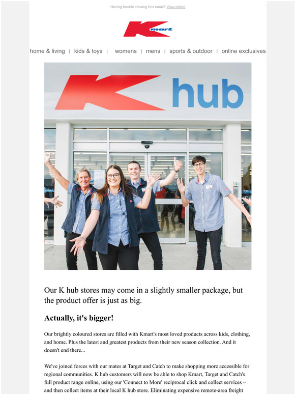 kmart K hub ? Click Anywhere. Collect Here Milled