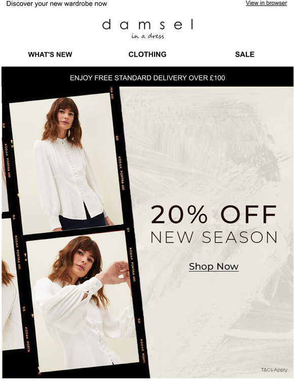 20% off new season starts now