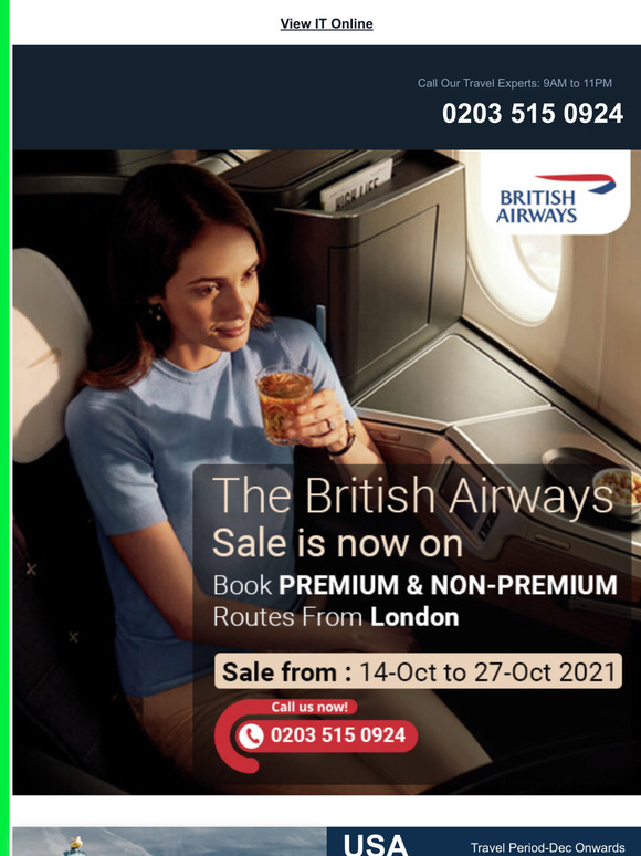 Crystal Travel The British Airways Sale is Now On for Premium and Non