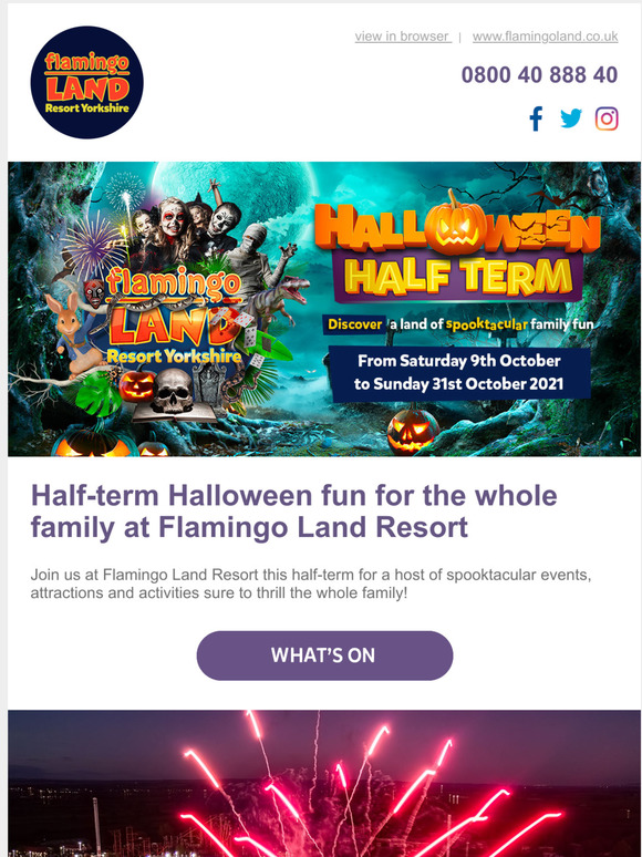 Half-term Halloween fun at Flamingo Land Resort