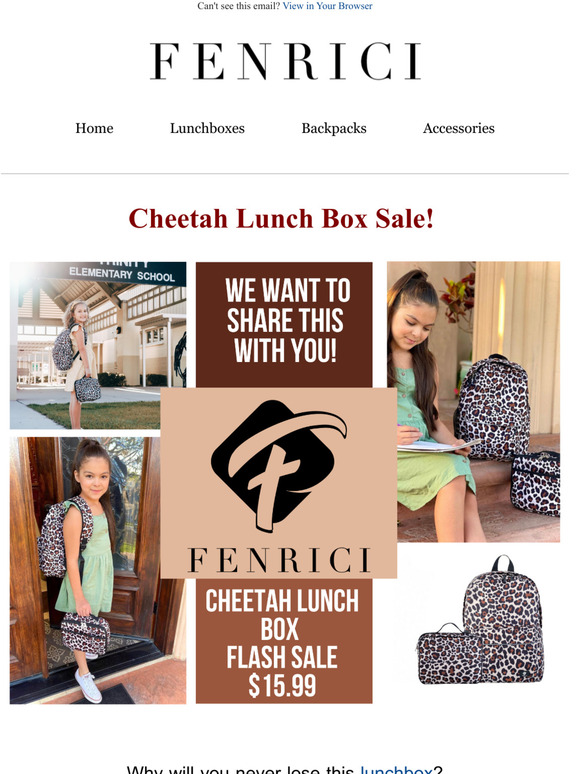 Cheetah Lunch Box - Soft-Sided, Insulated, Gives Back to a Great Cause –  Fenrici Brands