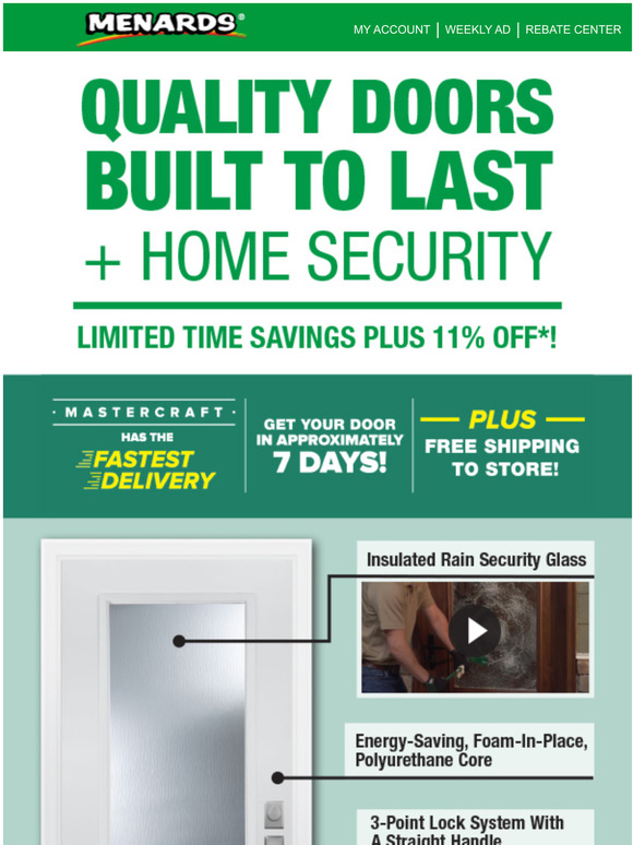 Menards Add Home Security With Quality Doors & Get 11 OFF*! Milled