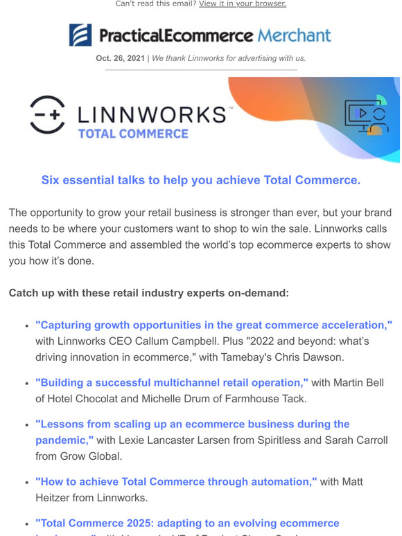 6 Essential Ecommerce Talks On-demand