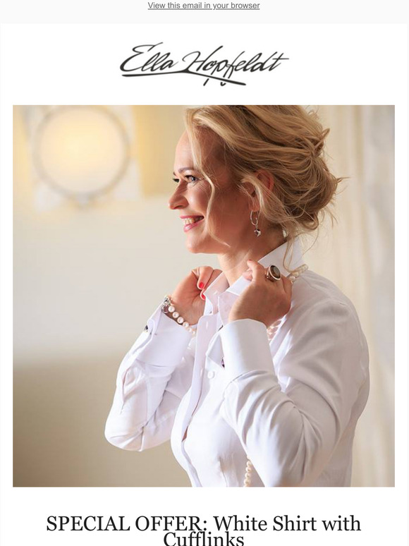 Amazing Women's White Cufflink Shirt | ELLA HOPFELDT