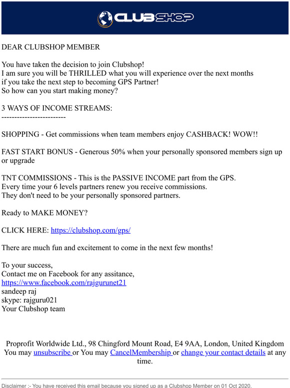 START MAKING MONEY with ClubShop