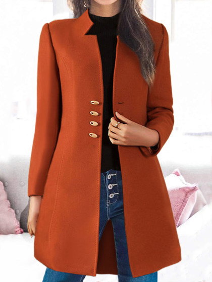 Trendy Women's 47% Off Collarless Plain Coat