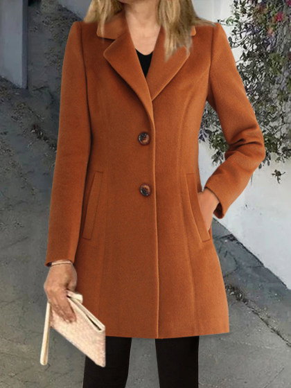Slim mid-length thin women's woolen coat