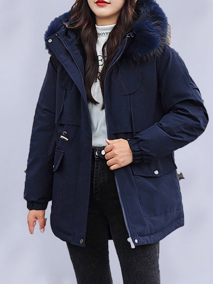 Mid-length down down padded jacket