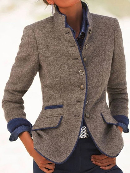 Women's Vintage Collar Long Sleeve Jacket