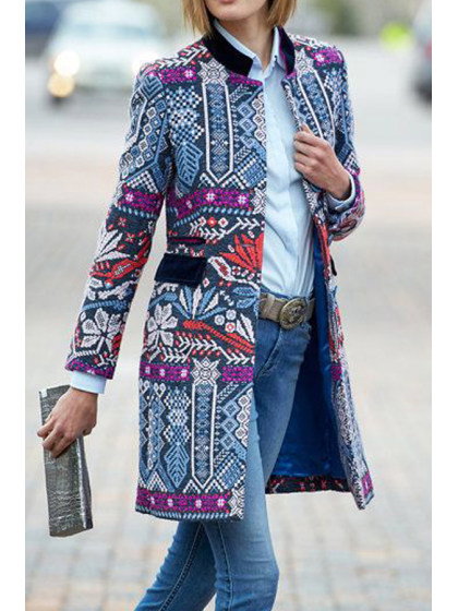 Fashion Elegant Slim Floral Long Sleeve Cardigan